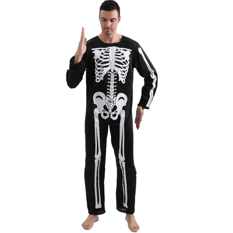 2022 Amazon Adult à sauts adultes Halloween Party Costume Suit avec squelette imprimé pour hommes