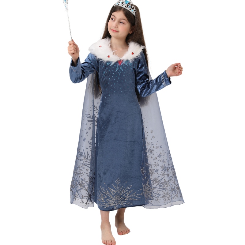 Vente chaude authentique Elsa Princess Dress Kids Elsa Cosplay Costume