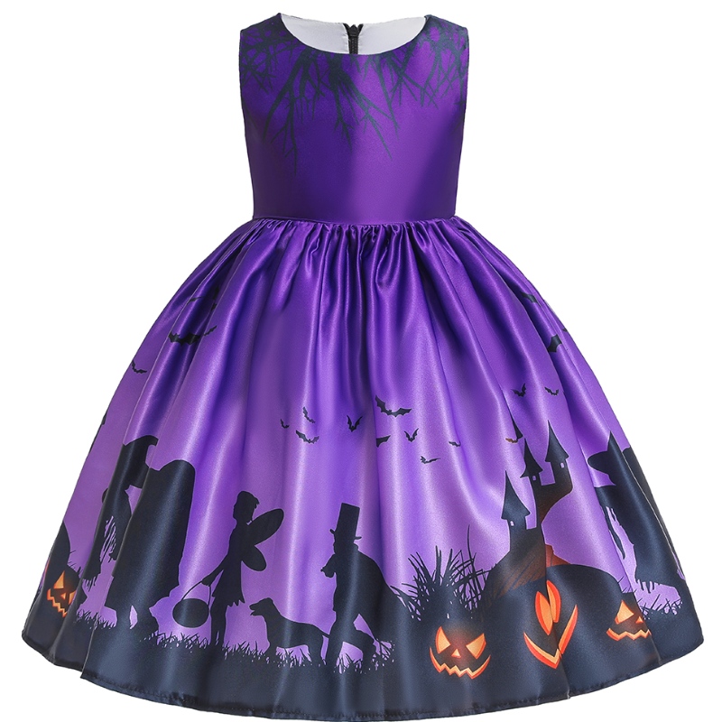 Vêtements d'enfants Imprimez la robe de princesse Halloween pour Halloween
