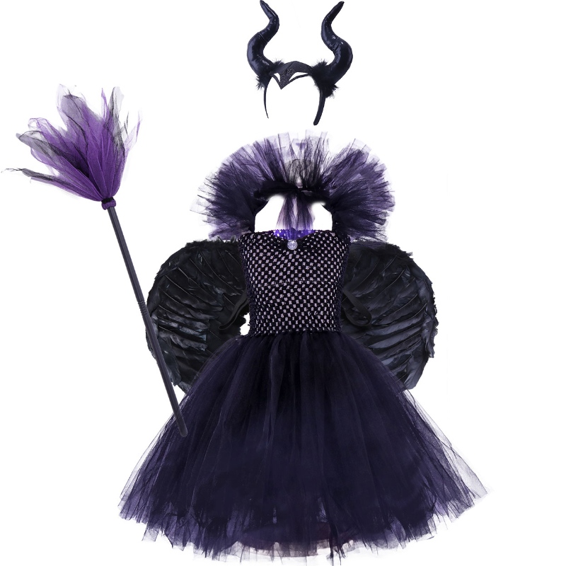 Ve à col à col coffrenoir habillage de sorcier Halloween Costume de sorcière pour les filles
