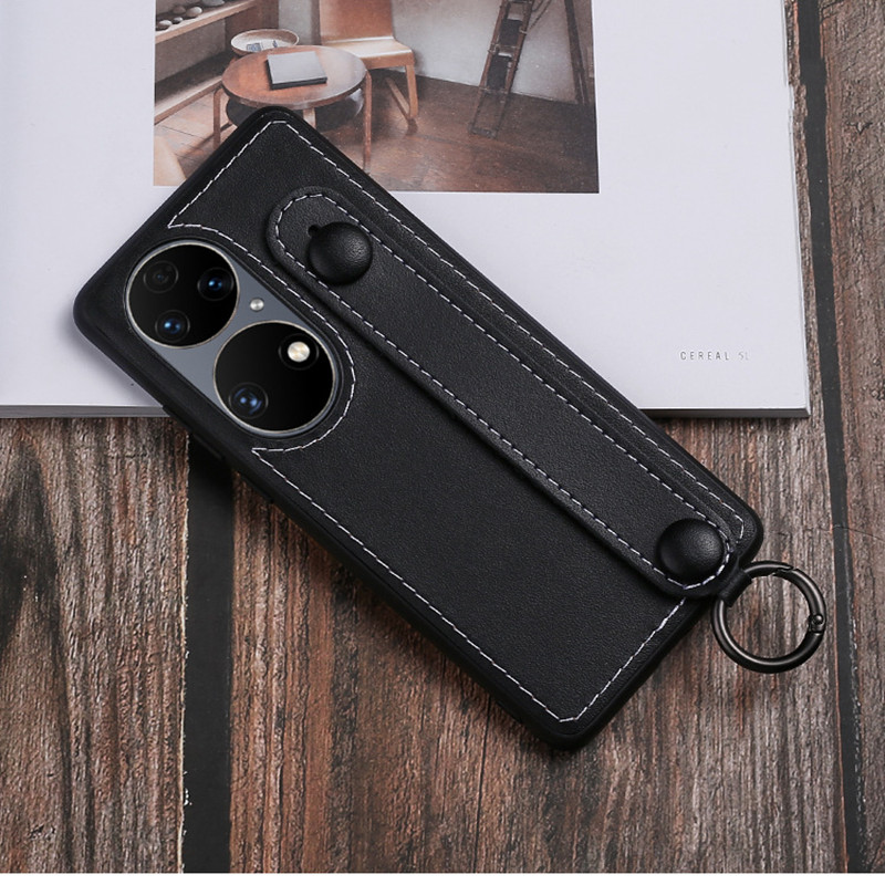 Convient pour le boîtier de téléphone mobile Huawei P50, le boîtier en cuir de téléphone mobile anti-tombant et anti-seismique, support de téléphone portable de sac à main, étui de protection en cuir