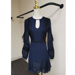 Vente en gros de mode: France Soft Flower Hem Women\'s Wear elegant Custom chiffon Casual Women\'s Wear