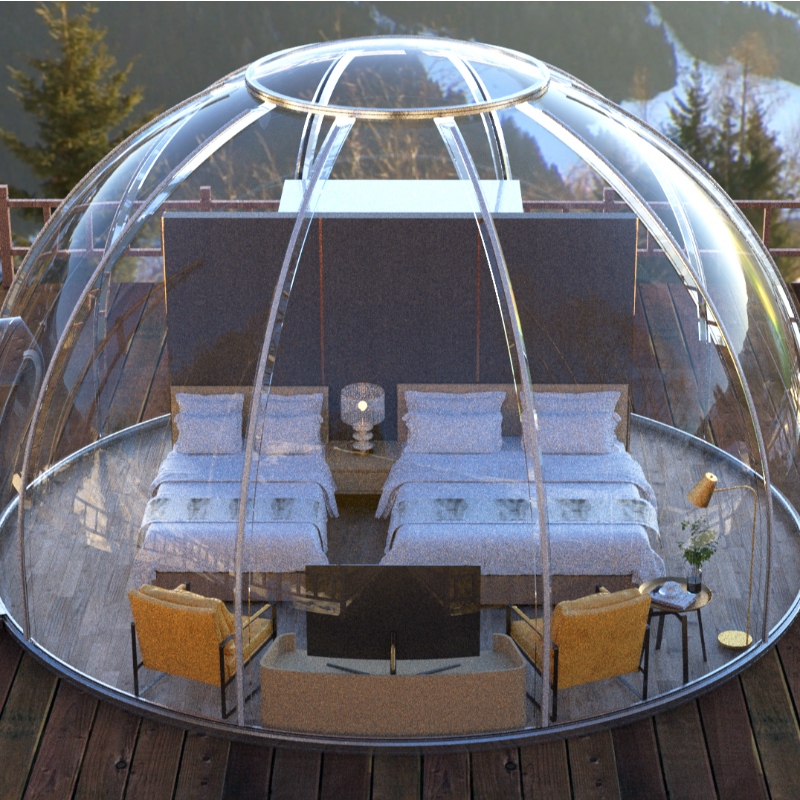 6 mètres de tentes en dôme transparent de luxe pour les stations balnéaires, le camping, les activités de plein air