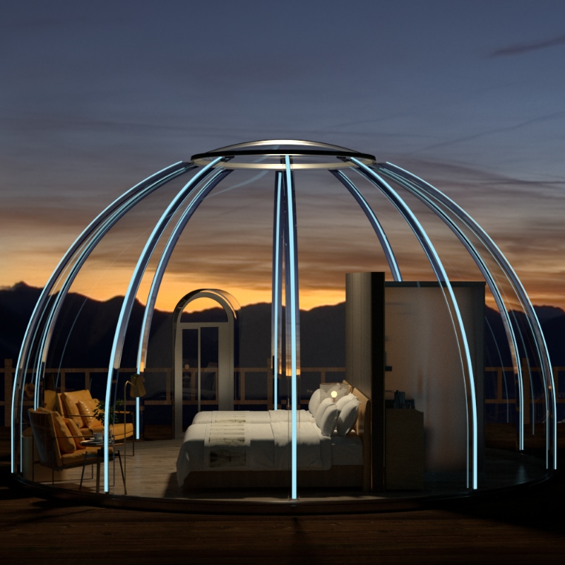 6 mètres de tentes en dôme transparent de luxe pour les stations balnéaires, le camping, les activités de plein air