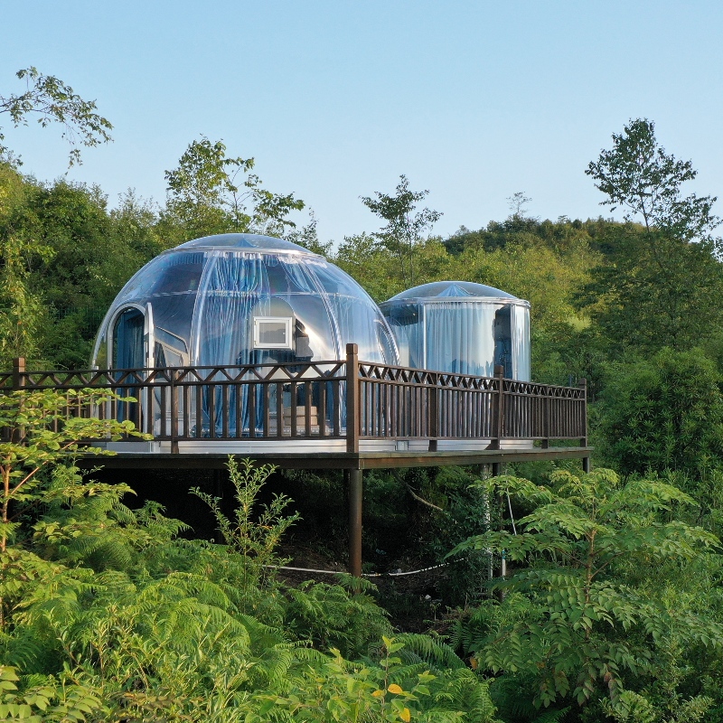 Une tente en dôme transparent de 4 mètres de luxe pour les stations balnéaires, le camping, les activités de plein air