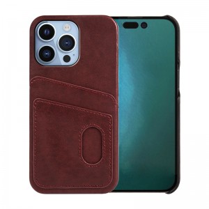 Lenouveau boîtier de téléphone mobile Apple iPhone 14Pro est en cuir complet. Il est fait à la main, durable et a une bonne protection contre les chutes