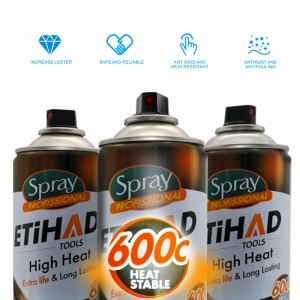 600 CELSIUS à haute température de couleurnoir et argent peinture en aérosol en aérosol