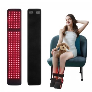 Ceinture de thérapie lumineuse infrarouge rouge pour douleurs corporelles, dispositif d\'enveloppe de lumière LED proche infrarouge avec un tampon portable flexible à la minuterie avec 640nm 660nm 850nm pour les articulations du genou...
