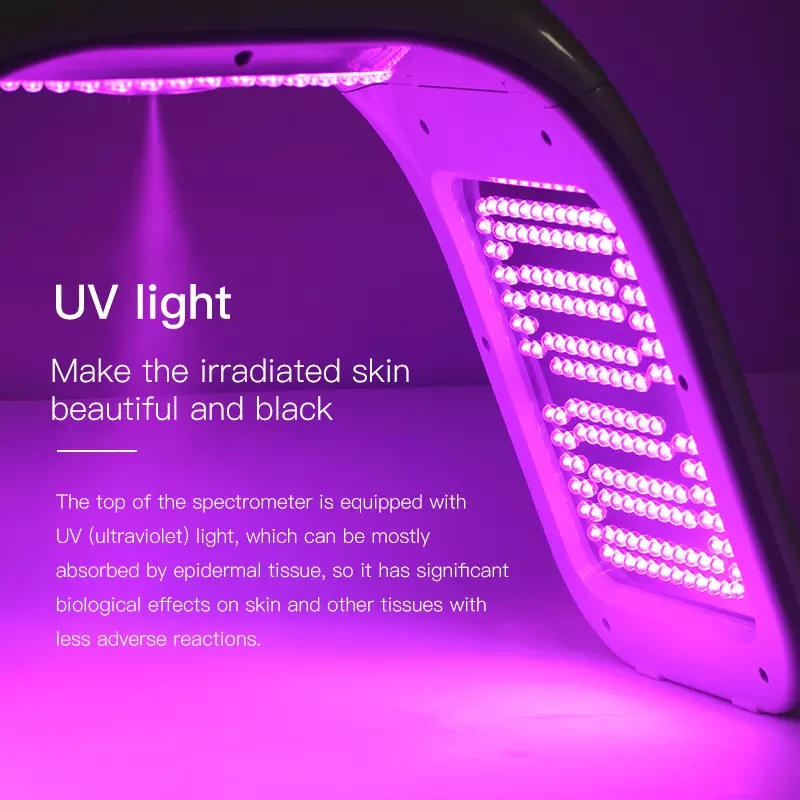 7 couleurs PDT LED LUMIÈRE 5D Collagène Light Therapy Machine de beauté faciale pour le rajeunissement de la peau Retirer, le resserrement de la peau, l'élimination des pigments, le traitement de l'acné, le rajeunissement de la peau, le dissolvant des rides.