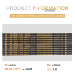 Elongarrow 32 pouces de 3,2 mm de haut module de flèche en fibre de carbone pour les archers