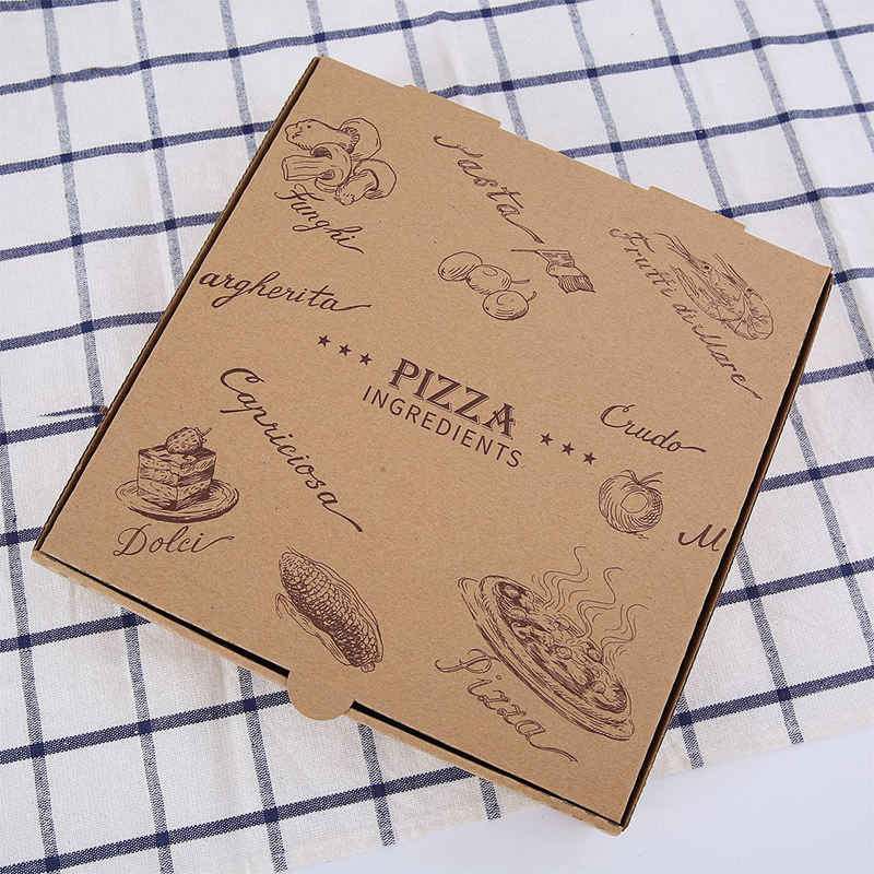 7/9/12 pouces Boîte à pizza rectangle, boîte personnalisée biodégradable pour pizza