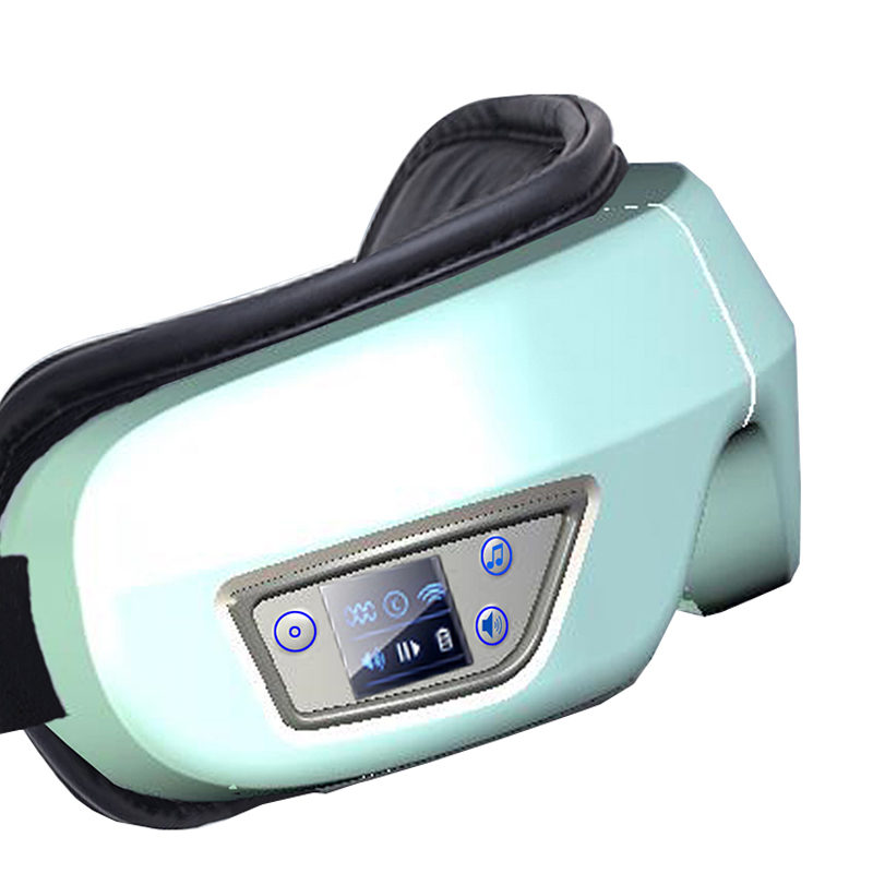 Masseur oculaire à pression d'air chauffée électrique 6D avec chaleur, vibration Bluetooth Musique masseur oculaire chauffé intelligent, massage adaptatif du temple pour se détendre, améliorer la circulation des yeux, réduire les yeux secs, les cernes, détendre la souche oculaire