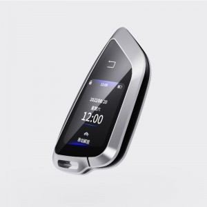 Clé de voiture Smart LCD, entrée sans clé de mise àniveau, touche de voiture violette Verrouille automatique&Déverrouiller le démarreur de voiture à distance, les accessoires anti-vol de remplacement FOB Key, Affichage du logo du ...