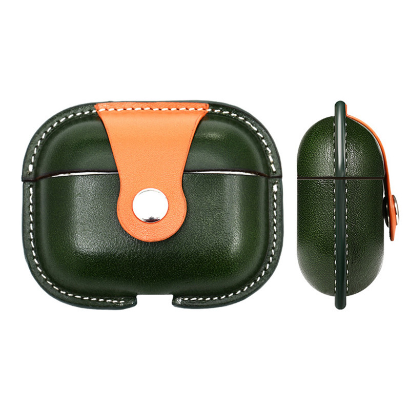 NOUVEAU Étui de protection Apple AirPods Pro2, Coullon de couleur vert militaire Assortiment Cas de protection intégrée, boîtier de casque Bluetooth Case de cuir résistant aux accidents