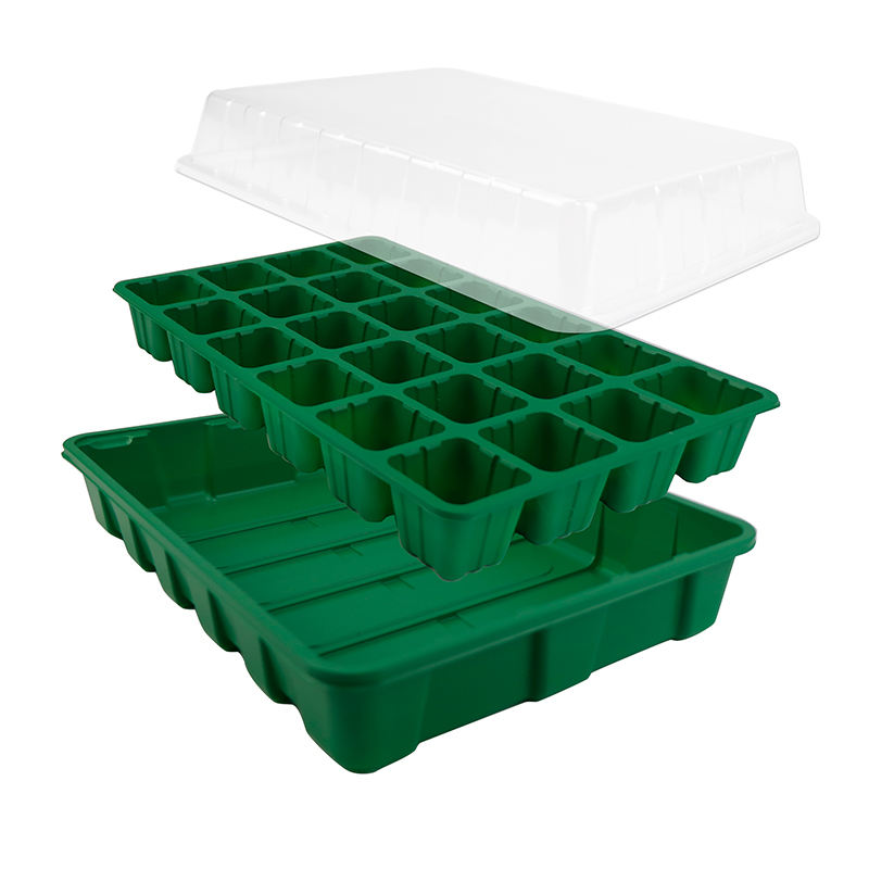 Plastique PS Mini Green House Seed Nursery Tray, Wholesale Germination Play with Dome/base