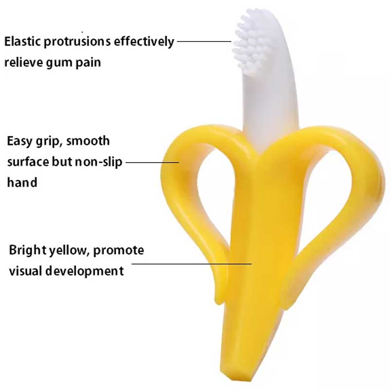 Banana bébé teether silicone Baby Brosse bébé mini brosse à dents brosse à dents et jouet
