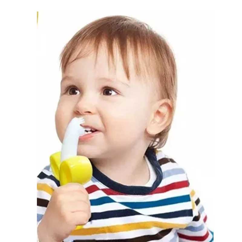 Banana bébé teether silicone Baby Brosse bébé mini brosse à dents brosse à dents et jouet