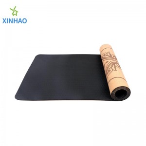 Amazon Mat de yoga Cork TPE Cork TPE à la vente la mieux en vente en gros, 4mm/5mm/6mm/8mm TPE Mat de yoganon glissant en liège, prise en charge du logo personnalisé ou de l\'impression