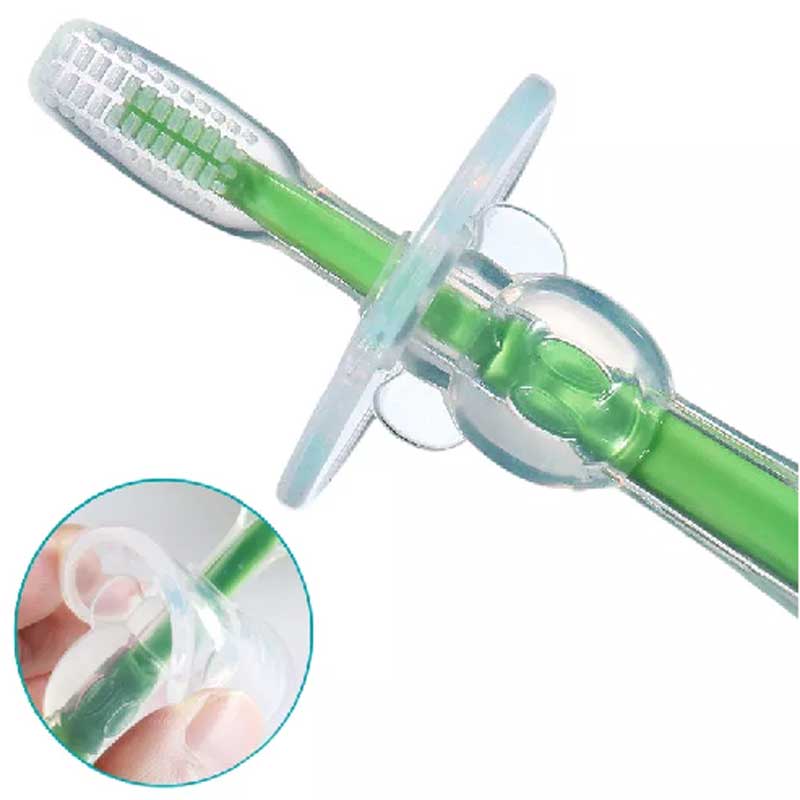 Mode silicone caoutchouc teether entraîneuse brosse à dents bébé brosse à dents de bébé en silicone doux