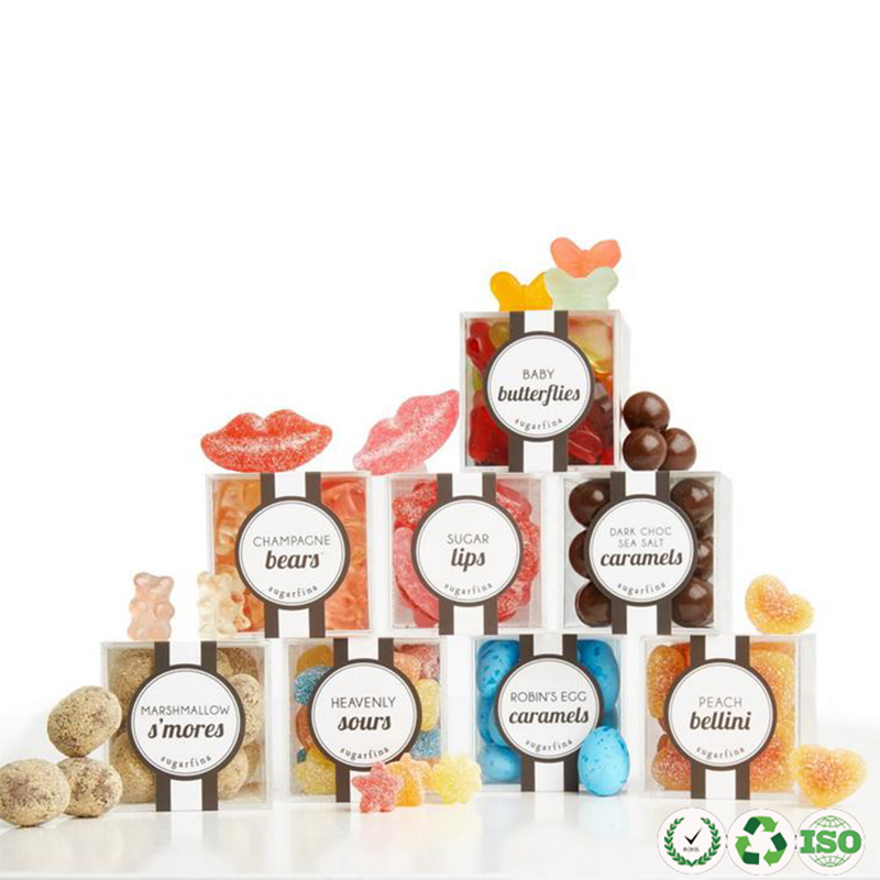 Boîtes de bonbons en acrylique de qualité alimentaire Clear