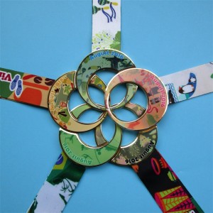 Médaille du cou de ruban conception personnalisée Impression de métal combinaison médailles souvenir