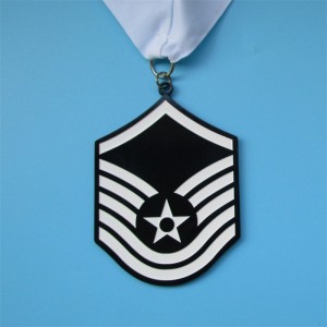 Médailles de finition du bouclier en émailnoir et blanc ennoir et blanc