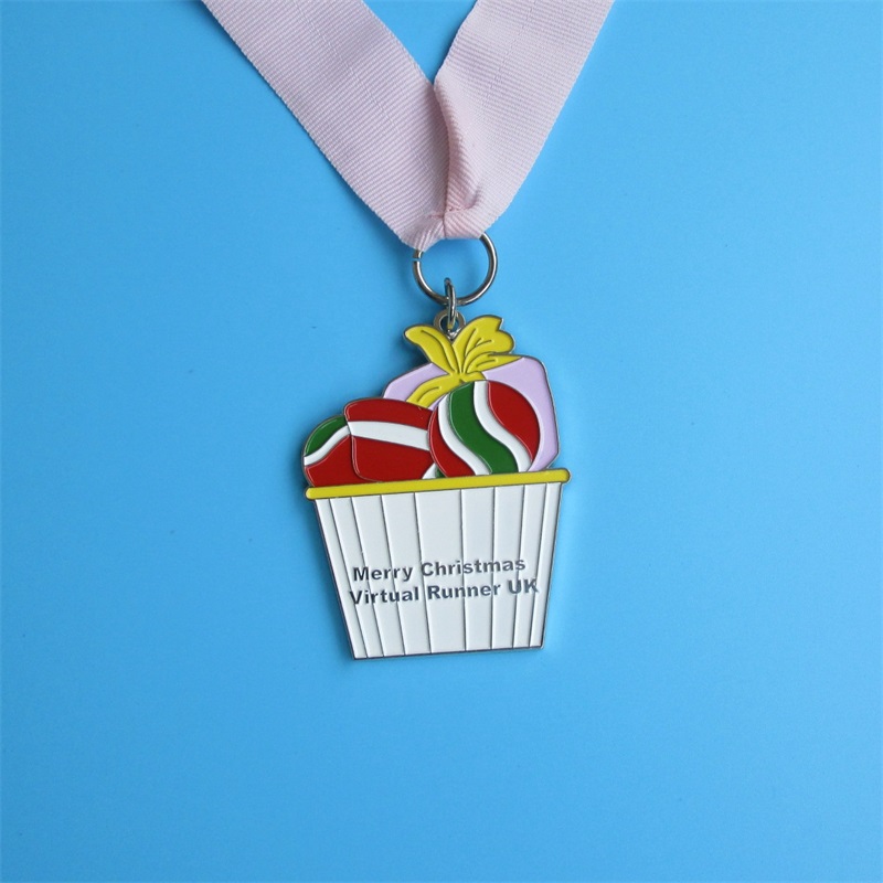 Médailles de métal glacée à paillettes personnalisées médailles sportives virtuelles