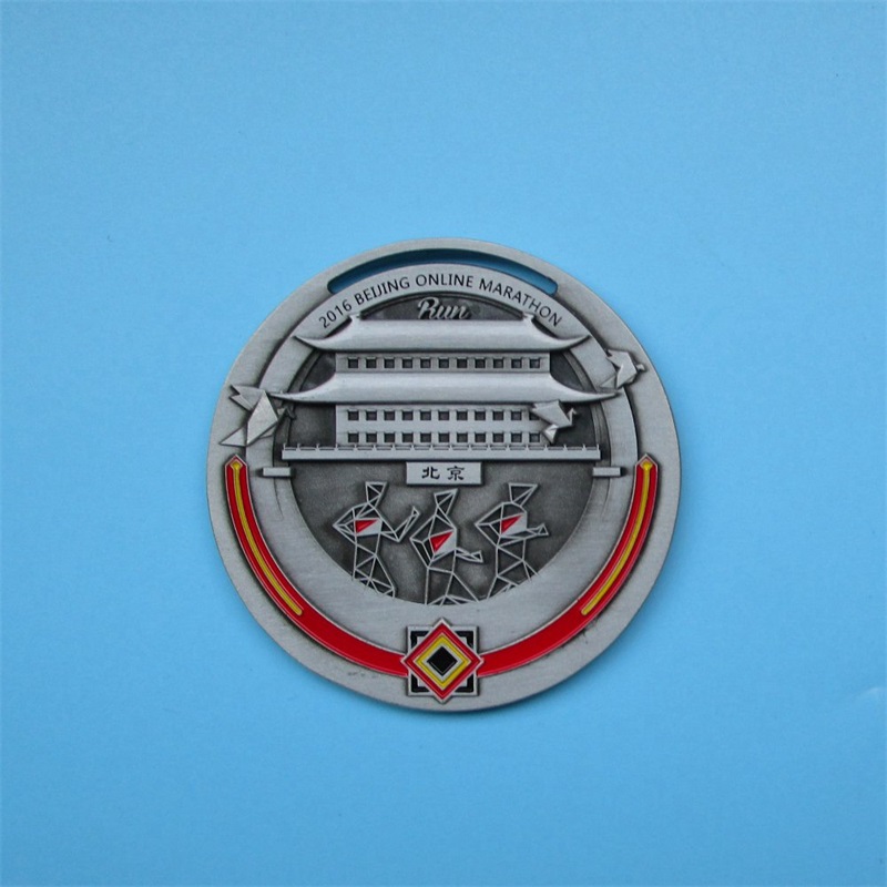 Logo personnalisé Design antique 3D Metal Médaille colorée Médaille Médailles Finistes 2016
