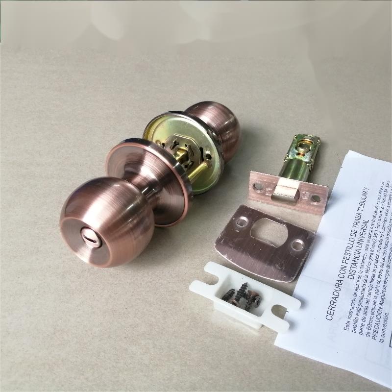 2501 Bouton de porte d\'intimité pour chambre et salle de bain, interruption de porte de balle sans clé - cuivre anticien