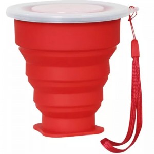 Voyage de café camping en acier inoxydable en silicone pliable tasse de camping pliant en silicone avec couvercles tasse de consommation extensible pour la randonnée en plein air
