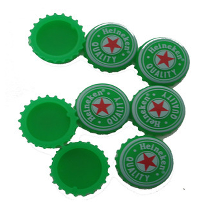 Conception personnalisée logo débossé rond Silicone bière bouteille d'épargne