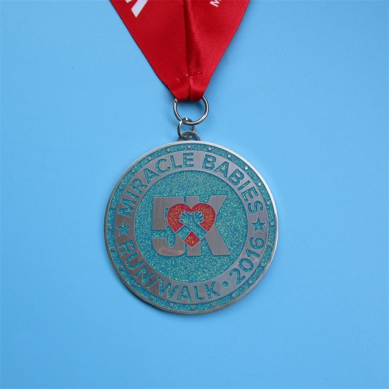 Souvenirs d'activités de protection sociale publiques Médailles de métal paillettes