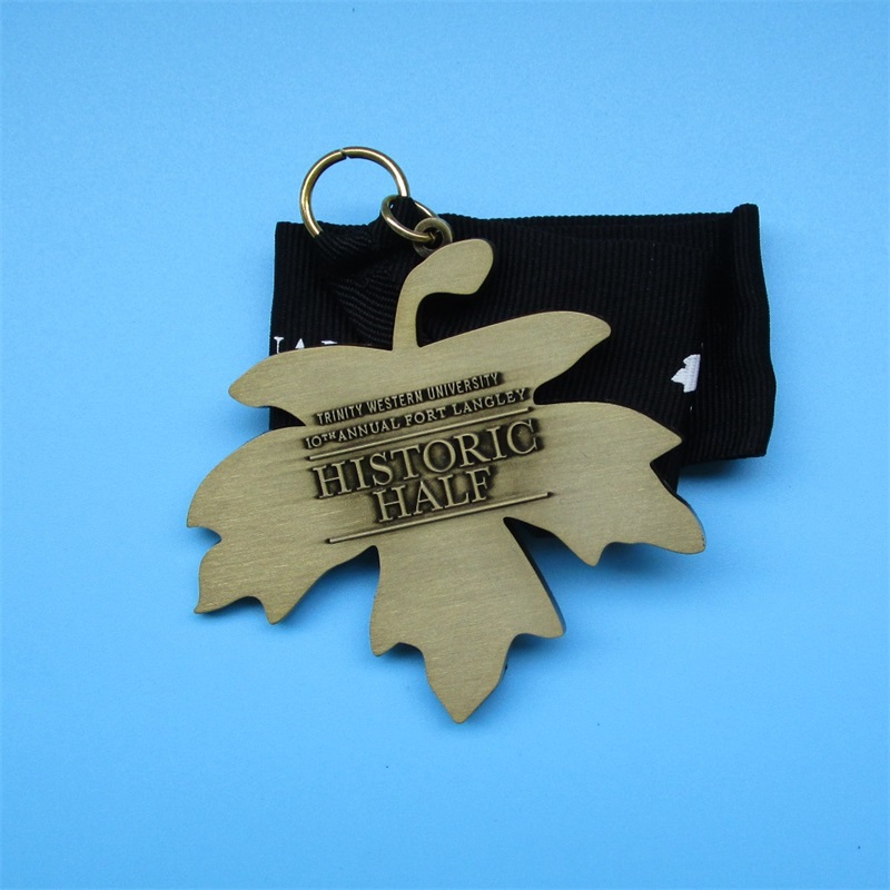 Médailles de course de vacances personnalisées de conception de feuilles personnalisées