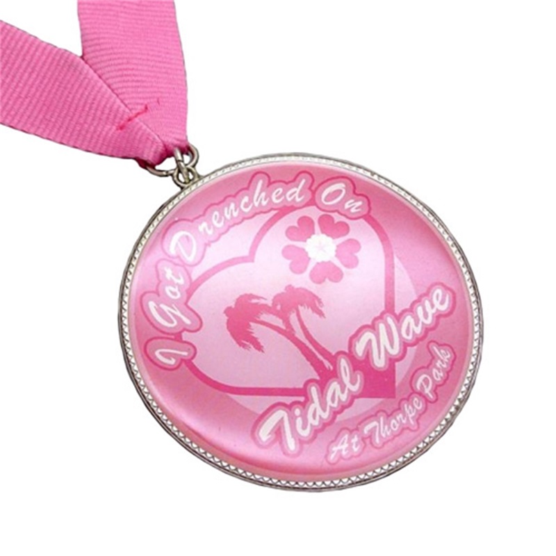 Médailles de course d'impression rose pour femmes Médaille de marathon de sport métallique personnalisé avec ruban