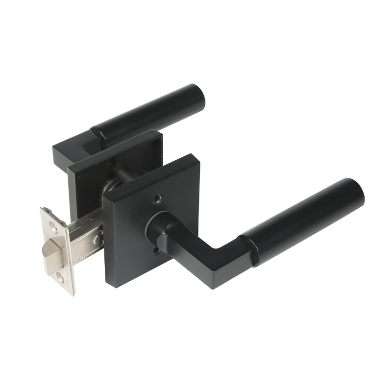 Poignée de porte de passage S7135, Poignée de porte de passage de placardnoir mat, levier de passage poignée de porte intérieurenoire, boutons de porte de passagenoir