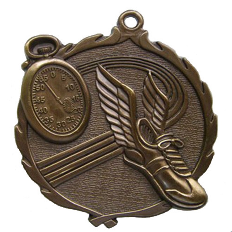 Médailles de lutte 3D plaquées en argent antique Pendent médaillon personnalisé