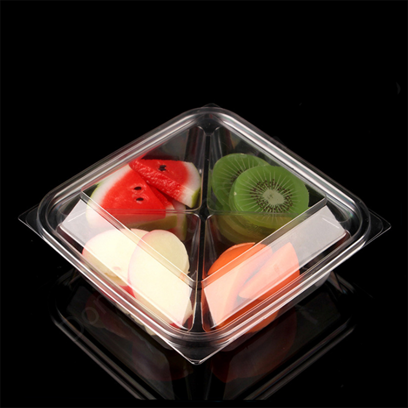 Emballage de contenant de la blistère de salade de fruits transparente en plastique jetable avec couvercle