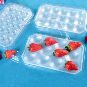 Boîte à contenant d\'emballage de plateau de fruits en plastique transparent en gros avec couvercle