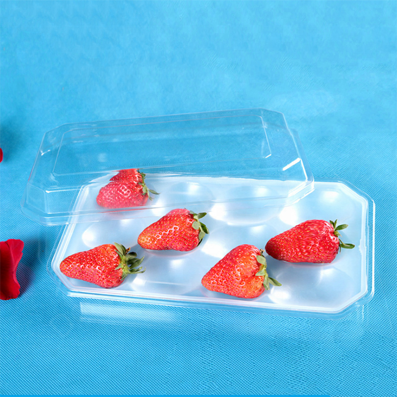 Boîte à contenant d'emballage de plateau de fruits en plastique transparent en gros avec couvercle