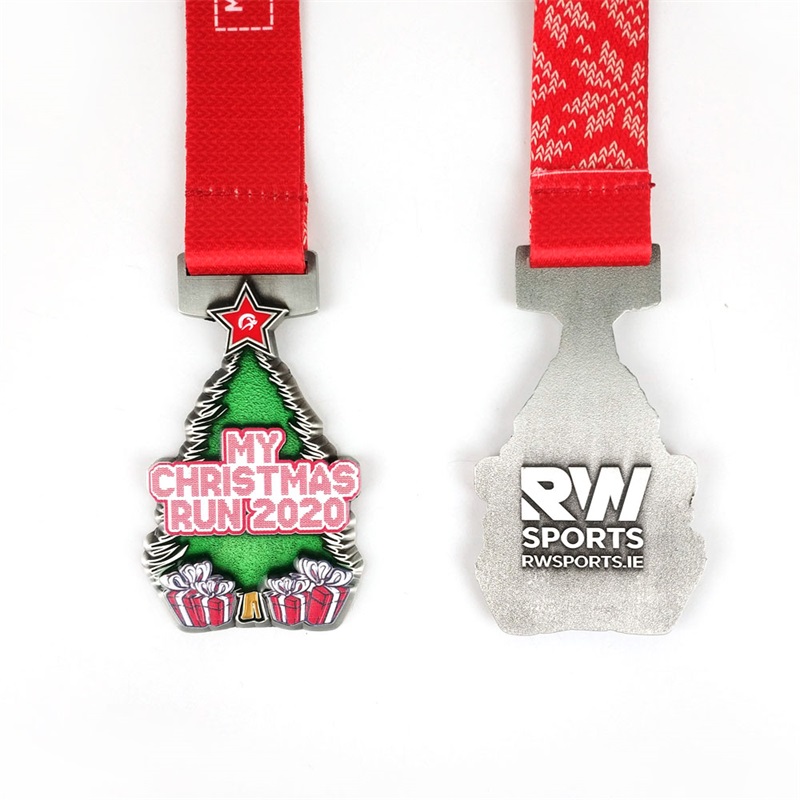 Médailles de course de vacances colorées en émail douxnage en cours de course.
