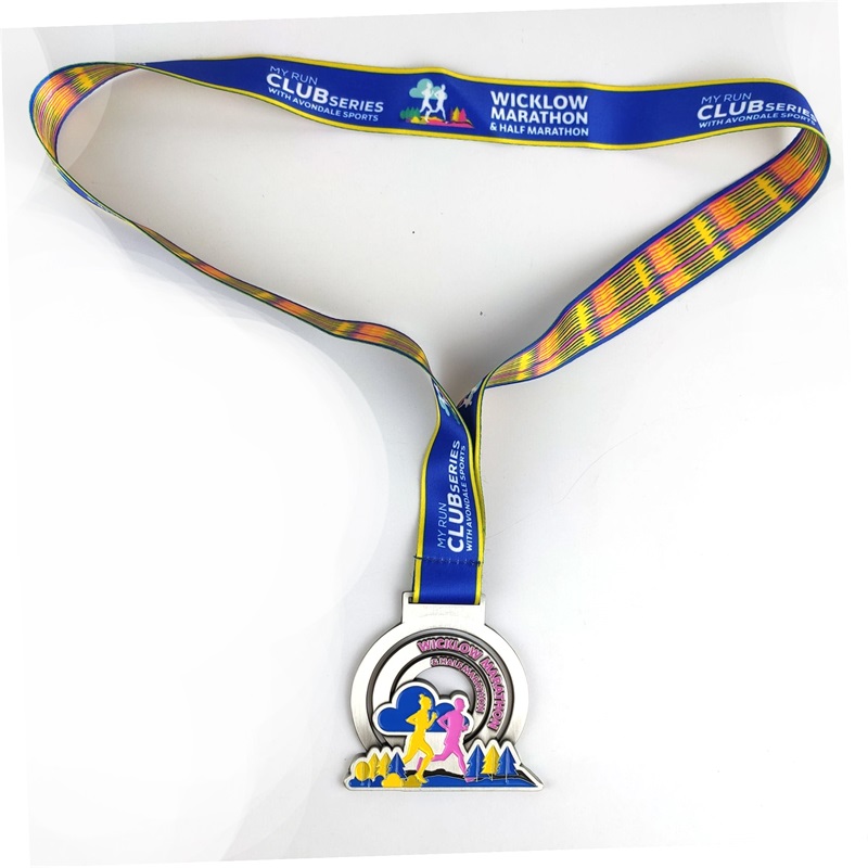 Médaille sportive et trophées Médailles de médailles en alliage de zinc personnalisées avec ruban