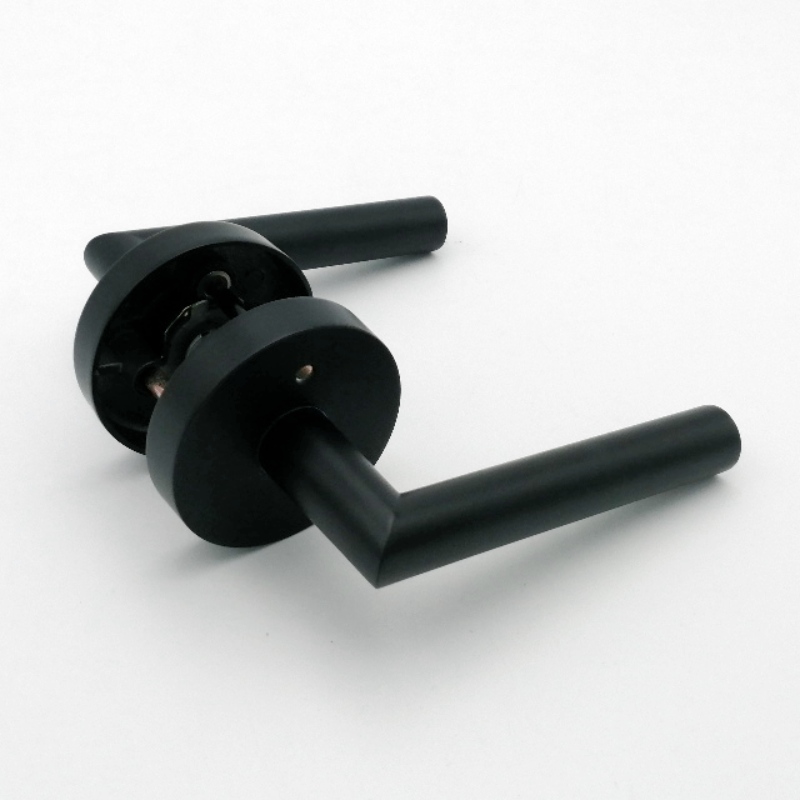 R7505 Patriages de portenoire, levier de porte d\'intimité intérieur pour la salle de bain de la chambre, leign moderne mince contemporain Leviers de porte lourds avec verrouillage