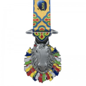 Design spécial médailles sportives 4D en argent antique et médailles commémoratives du ruban