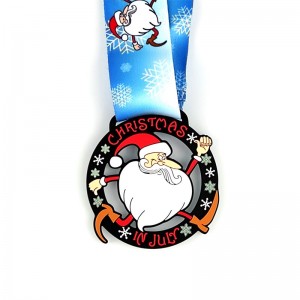 Médaille sur mesure Santanta Running Médailles Médailles personnalisées Gift pour les médailles de métal de Noël