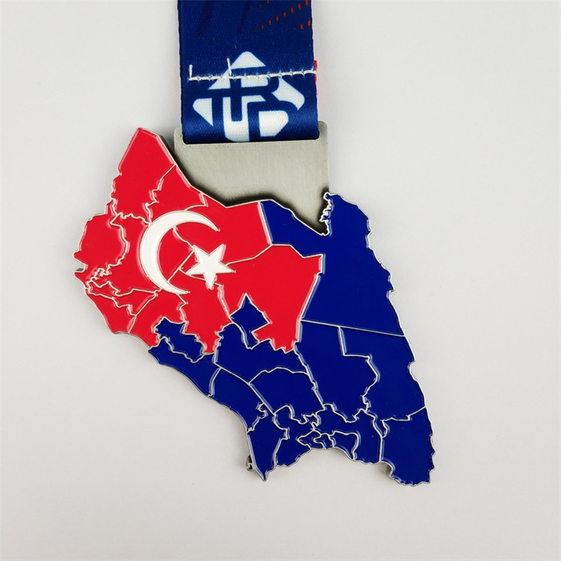 Médailles d'usine Médaille de médaille personnalisée Médaille de marathon émail coloré avec logo laser grave