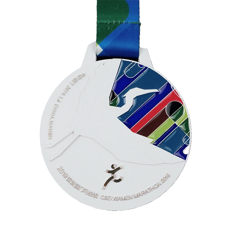 Médaille de médaille sportive en métal 3D Gold 3D Running Sport Color Spray Médailles UV Imprimé UV