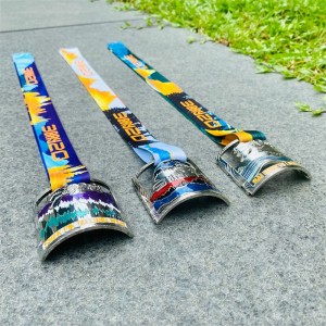 Médaille d\'émail sportive à pas pas cher sur mesure Médaille d\'émail 3D Gold Metal Médailles imprimées UV