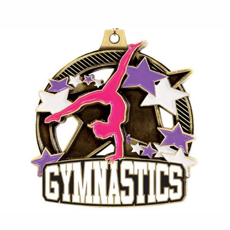 Médaille de moulage en alliage zinc Médailles de douane Médailles de gymnastique émastique en émastique