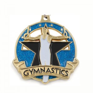 Médaille de moulage en alliage zinc Médailles de douane Médailles de gymnastique émastique en émastique