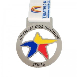 Médailles moulées Gold Metal Award 3D Triathlon Médaille de médaille sport
